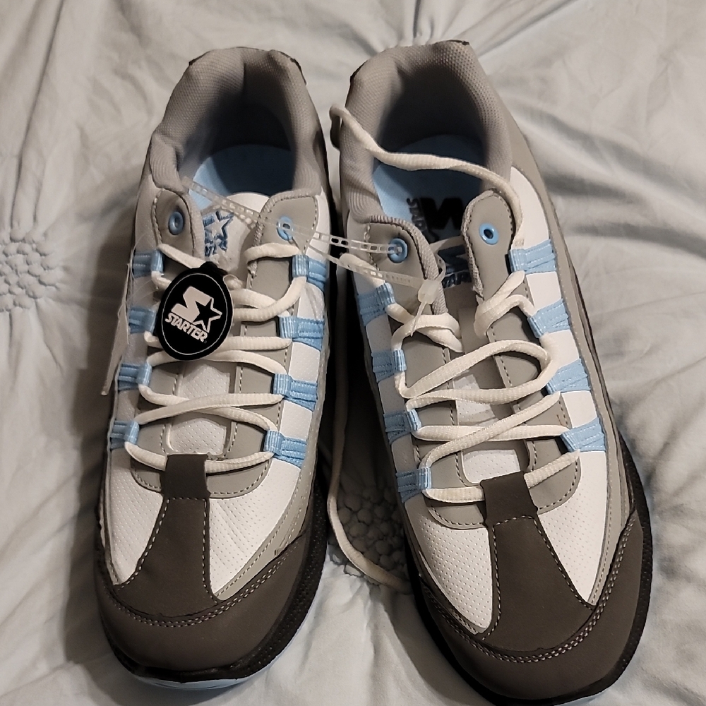 Starter Women's White, Gray, and Blue Sneakers